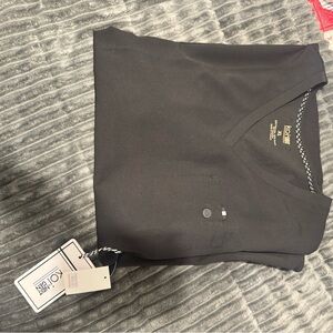 KOI Black V-Neck Scrub Top